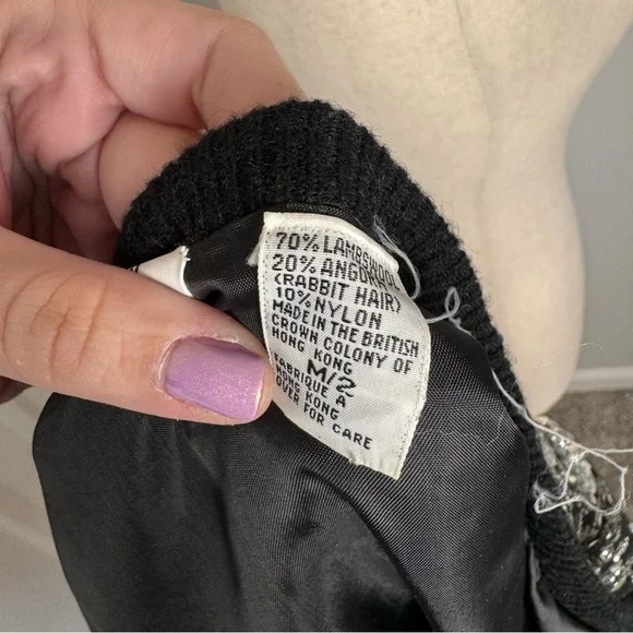 Vintage Wool Black Embellished Cardigan - Picture 7 of 7